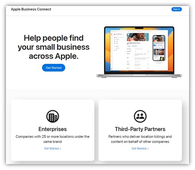 医生评论网站 - Apple Business Connect 示例